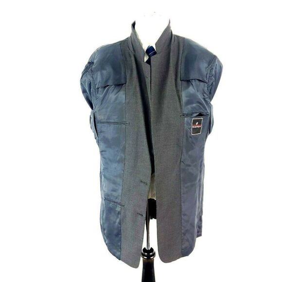 Hickey Freeman Boardroom Wool 2 Button 2 Piece Suit 40L Gray 34/31 Pleated - Picture 11 of 12